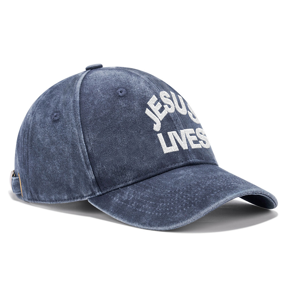 Jesus Lives Christian Washed Hat-Teevibe