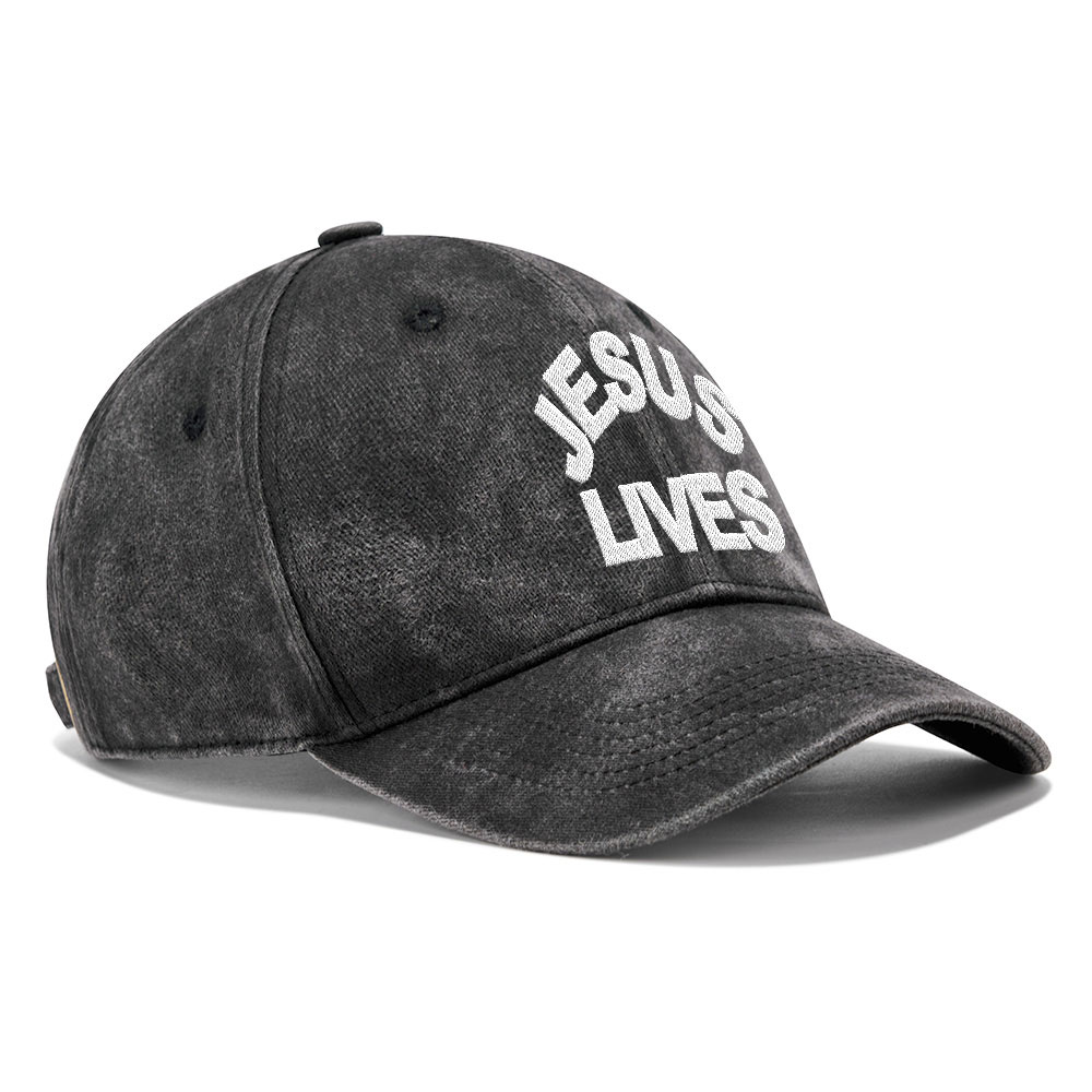 Jesus Lives Christian Washed Hat-Teevibe