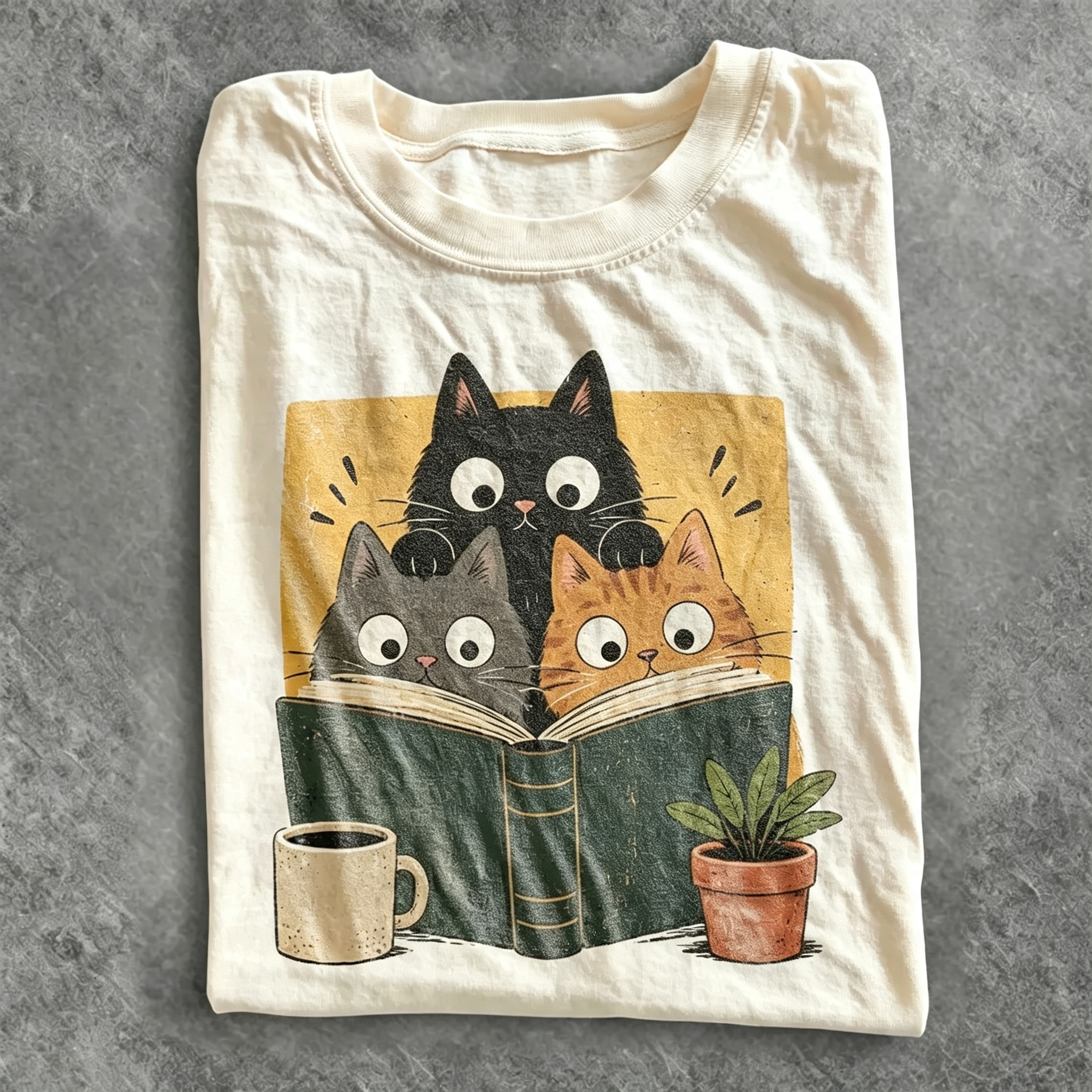 Curious Reading Cats T-shirt