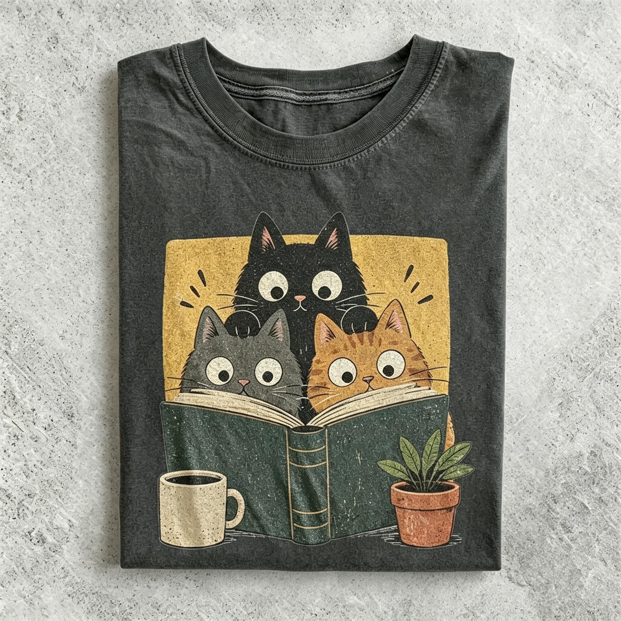 Curious Reading Cats T-shirt