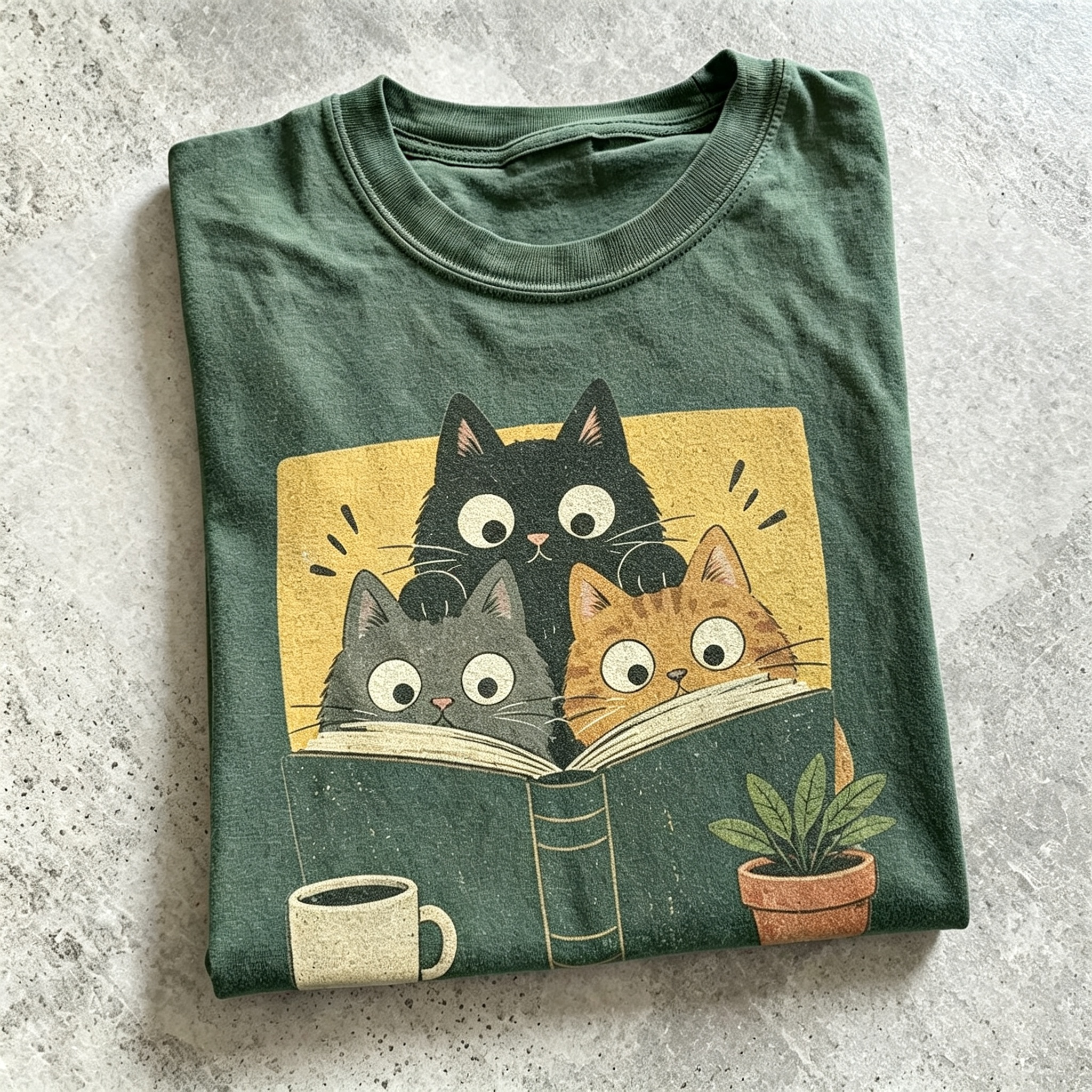 Curious Reading Cats T-shirt