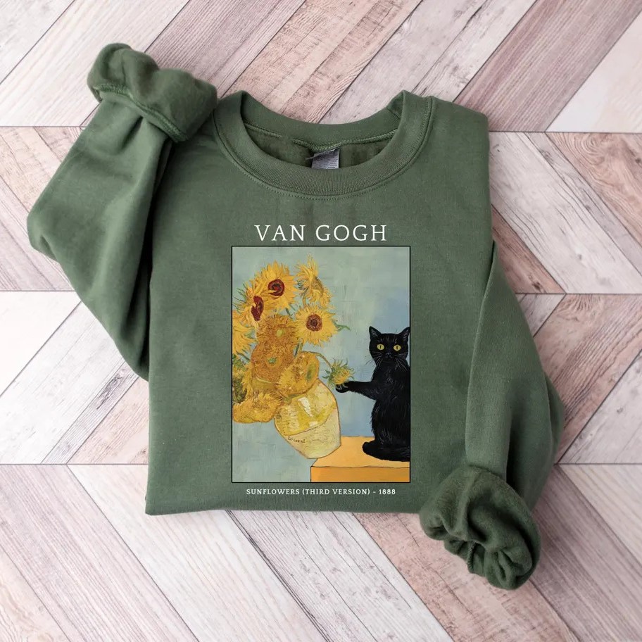 Van Gogh Cat Sweatshirt