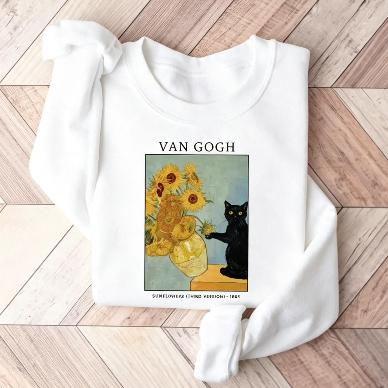 Van Gogh Cat Sweatshirt