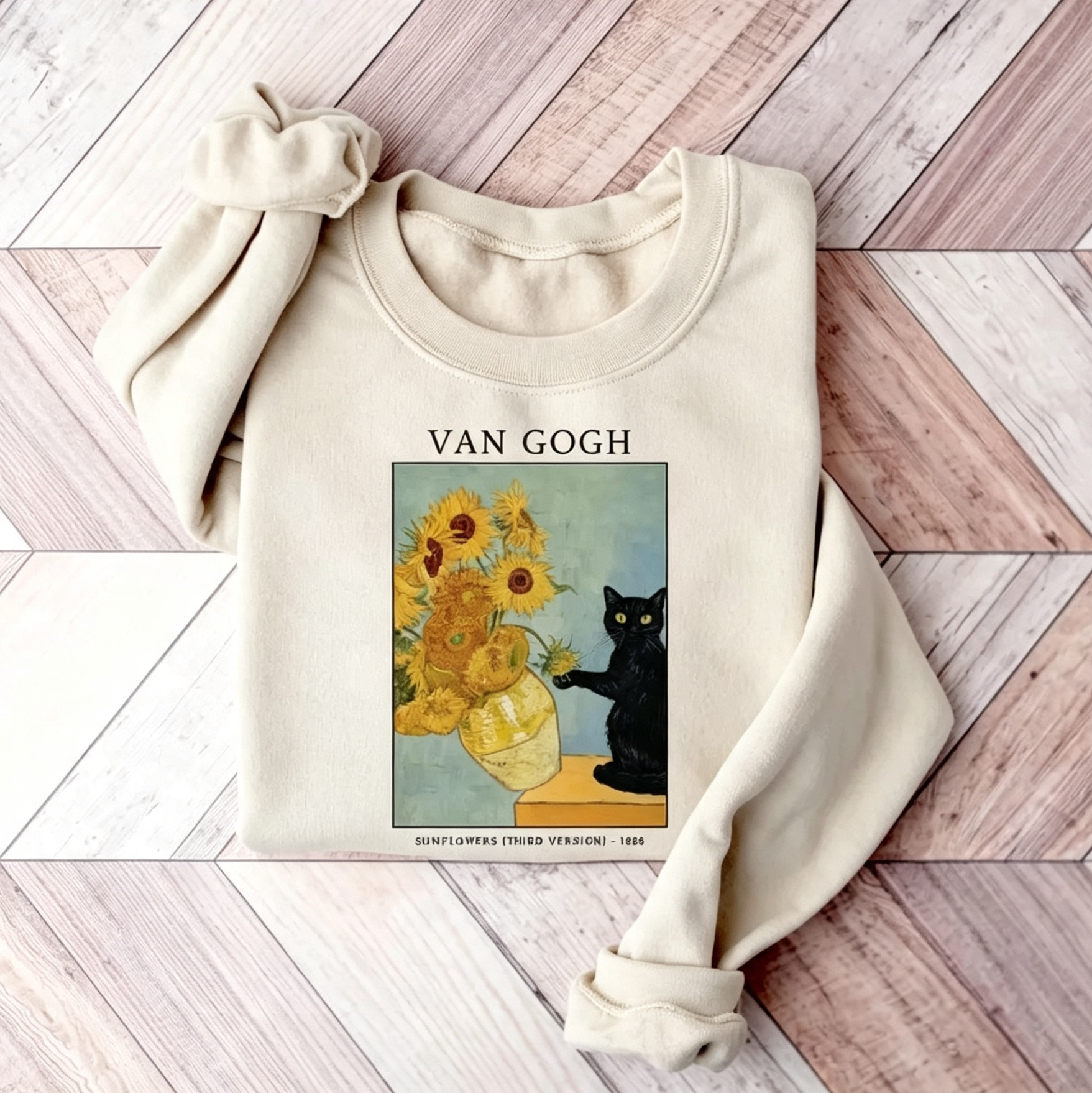Van Gogh Cat Sweatshirt
