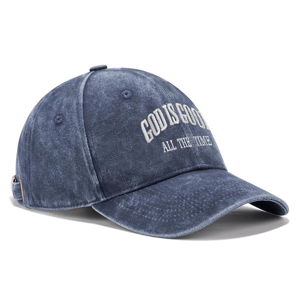 God Is Good All The Time Christian Washed Hat-Teevibe