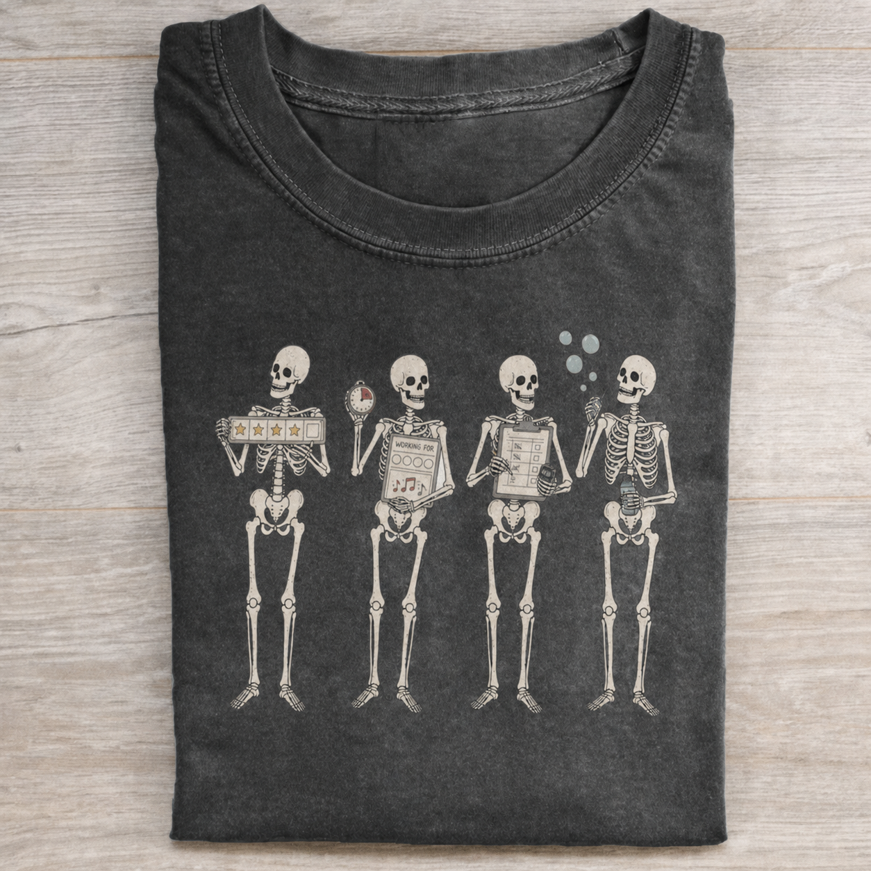 Skeleton Coworkers Working Life T-Shirt 
