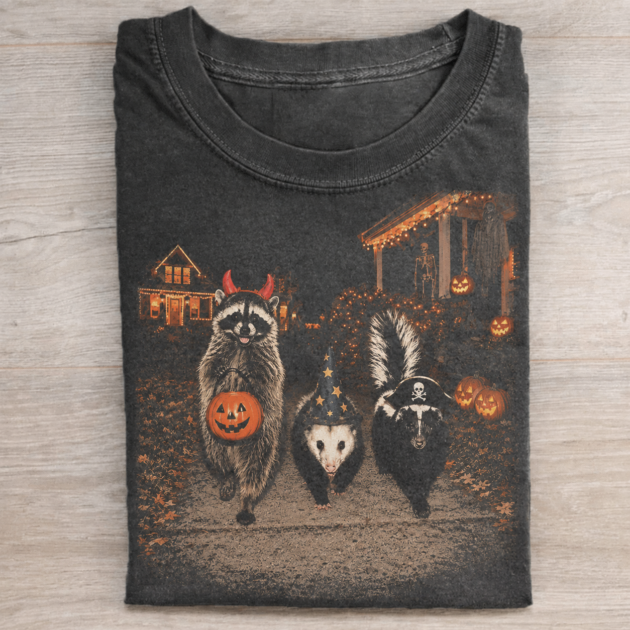 Halloween Raccoon Opossum Skunk T-Shirt