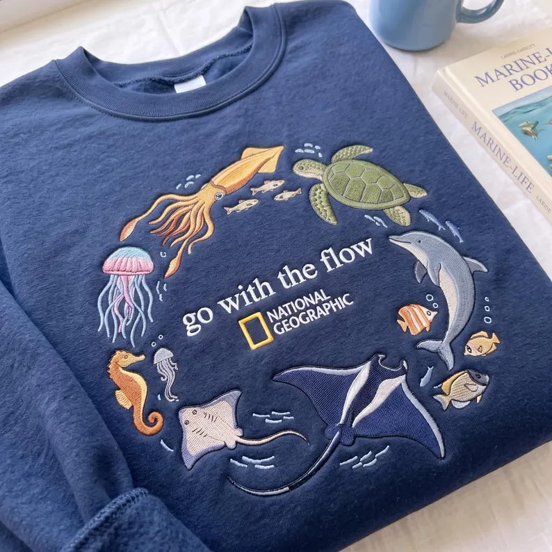 Go With The Flow Embroidered Sweatshirt