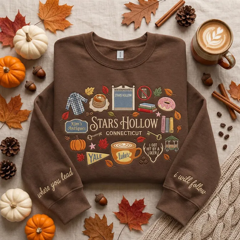 Stars Hollow Connecticut Embroidered Sweatshirt