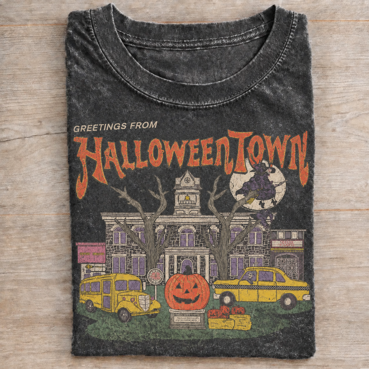 Greetings From Halloweentown Est 1998 Washed T-shirt