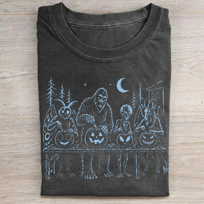 Vintage Cryptid Pumpkin Carving T-shirt