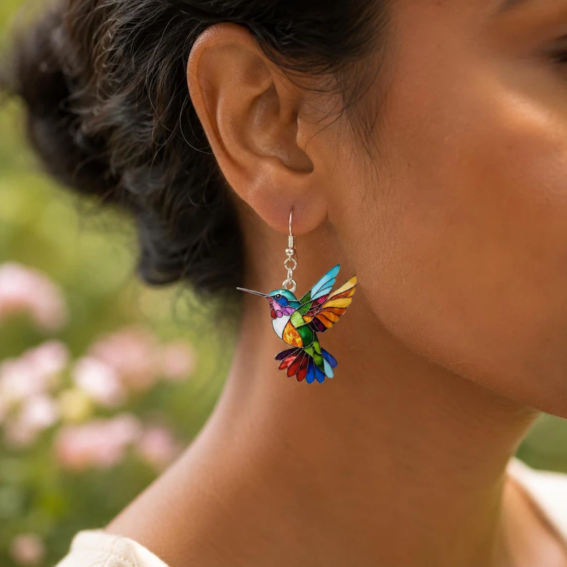 🐦Whimsical Hummingbird Nature Earrings