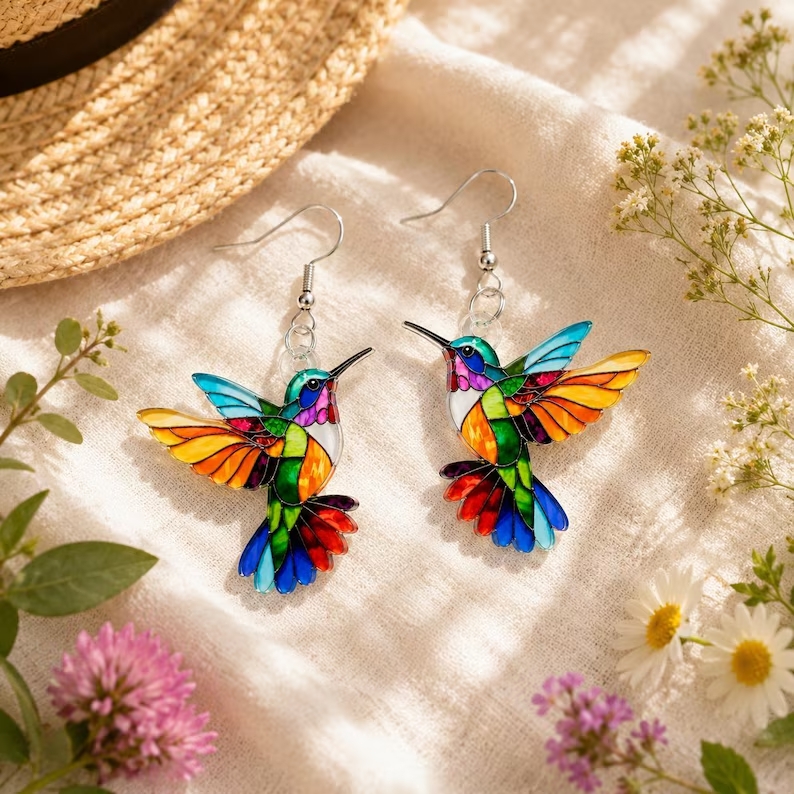 🐦Whimsical Hummingbird Nature Earrings