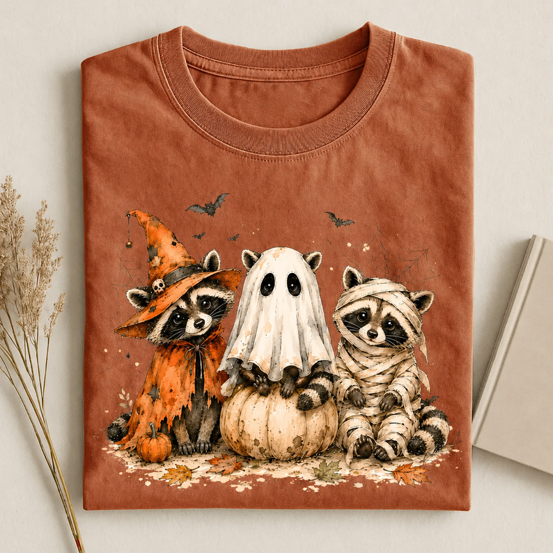 Three Raccoons Halloween Costume T-shirt
