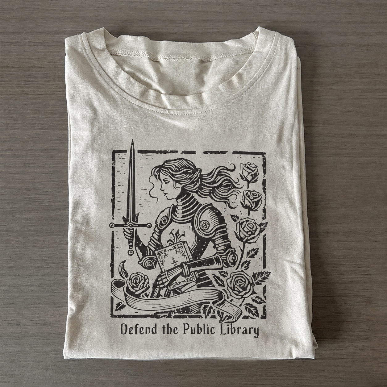 Defend Public Library Funny Knight T-shirt