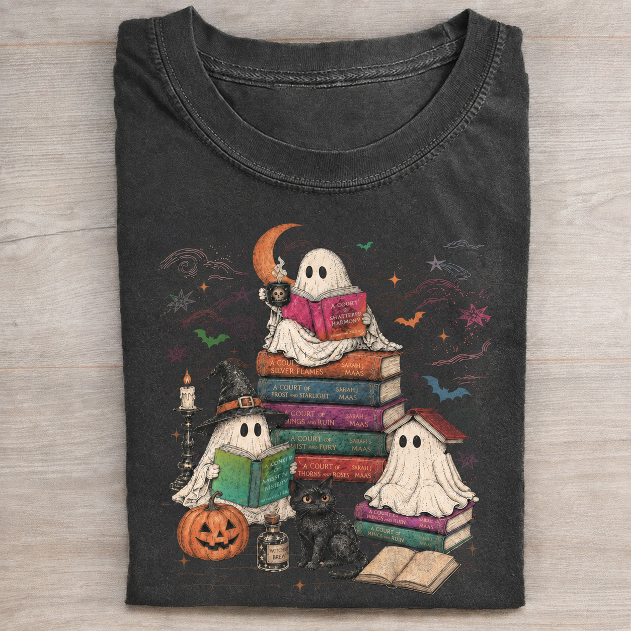 Ghost Reading Books Halloween T-shirt