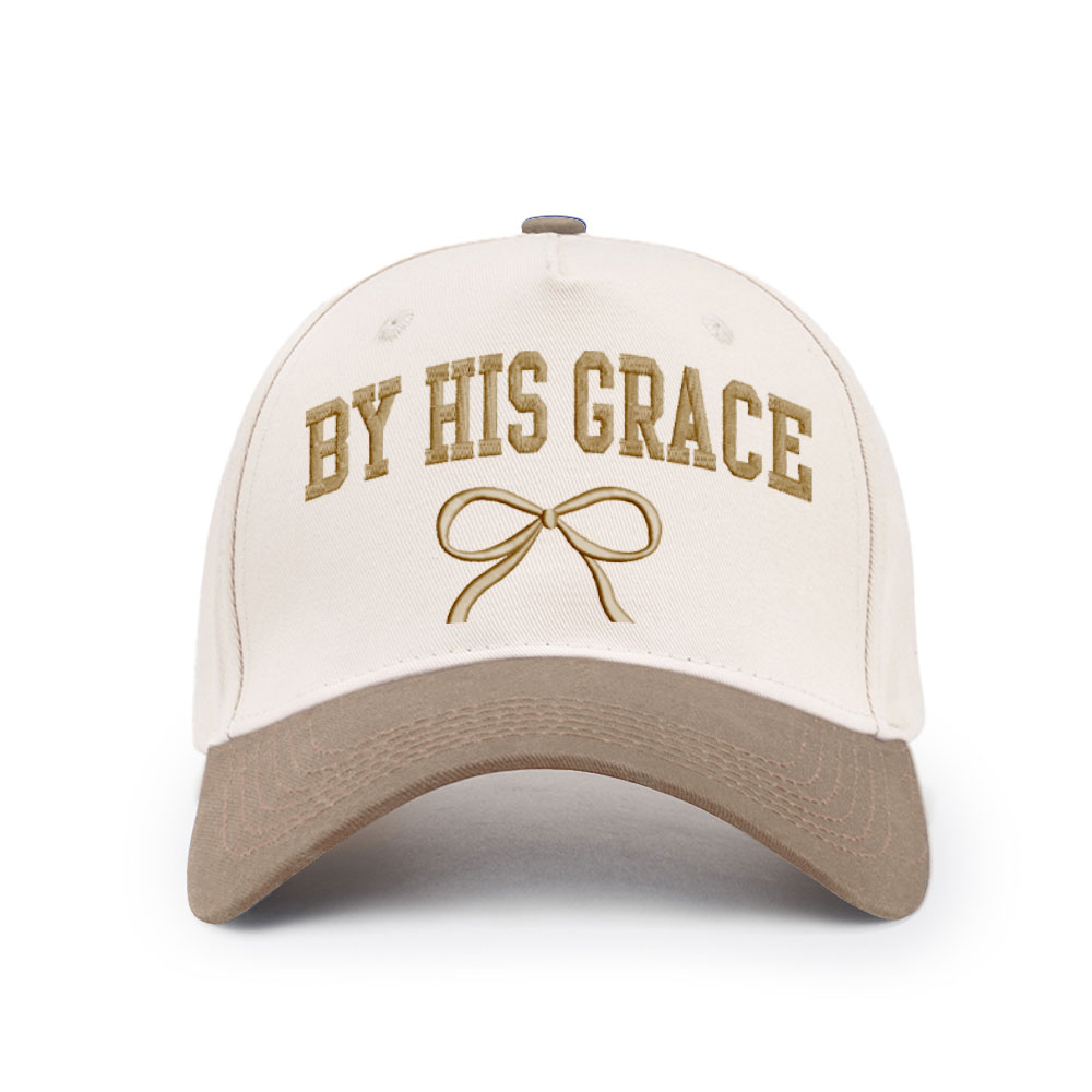 By His Grace Christian Trucker Hat-Teevibe