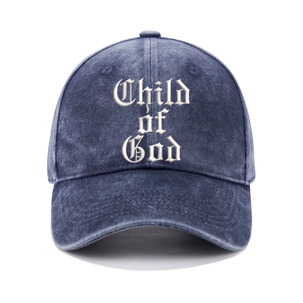 Child Of God Christian Washed Hat-Teevibe