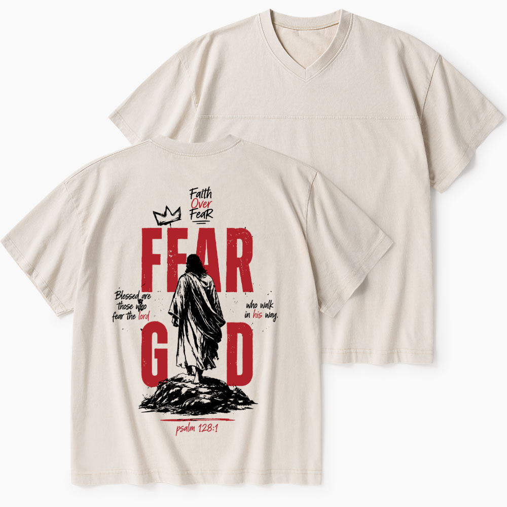 Fear God Christian Washed V-Neck T-Shirt-Teevibe
