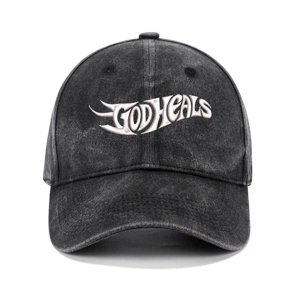God Heals Christian Washed Hat-Teevibe
