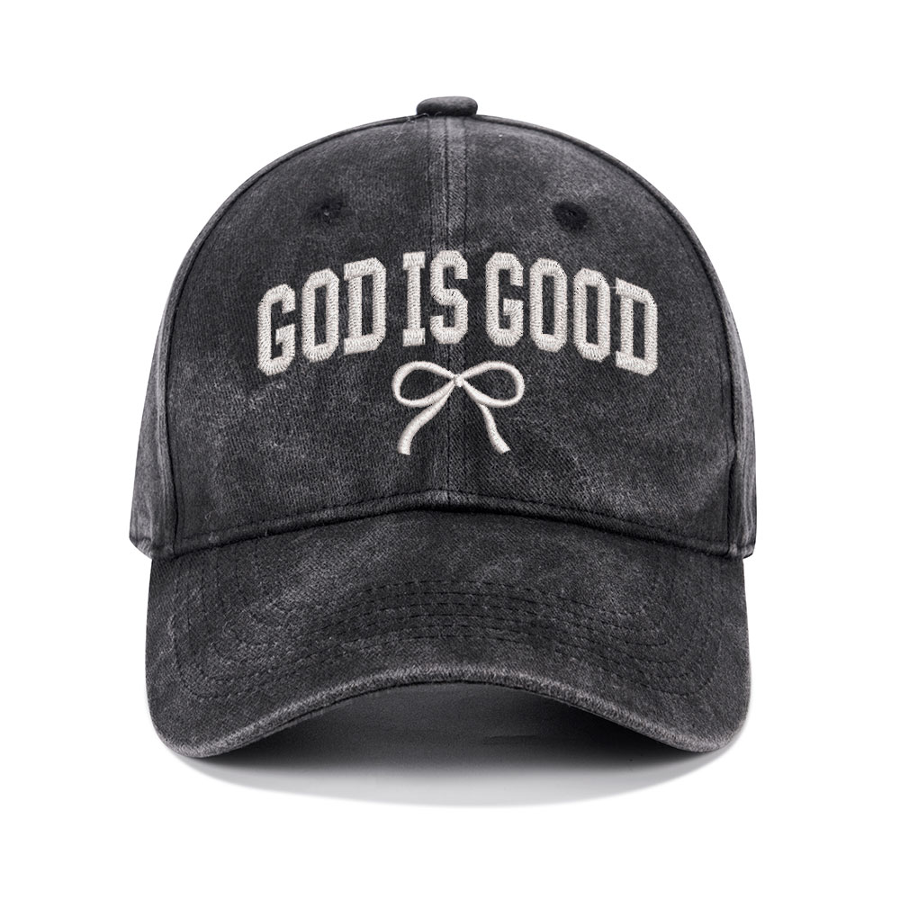 God Is Good Christian Washed Hat-Teevibe