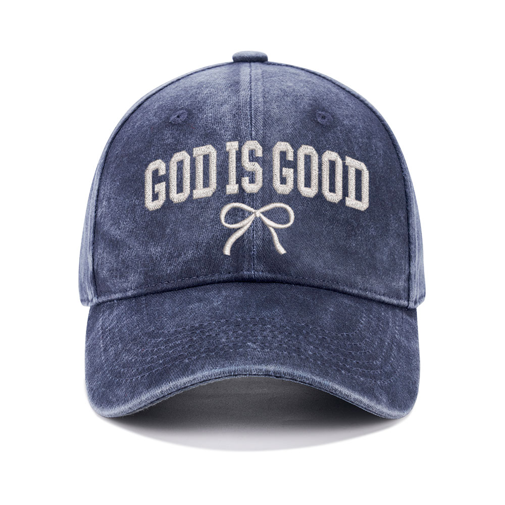 God Is Good Christian Washed Hat-Teevibe