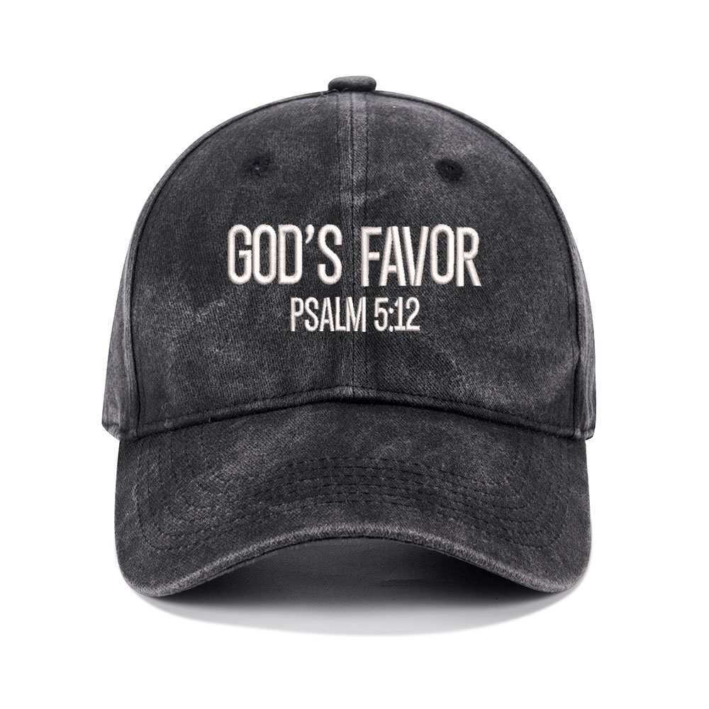 God's Favor Christian Couple Washed Hat-Teevibe