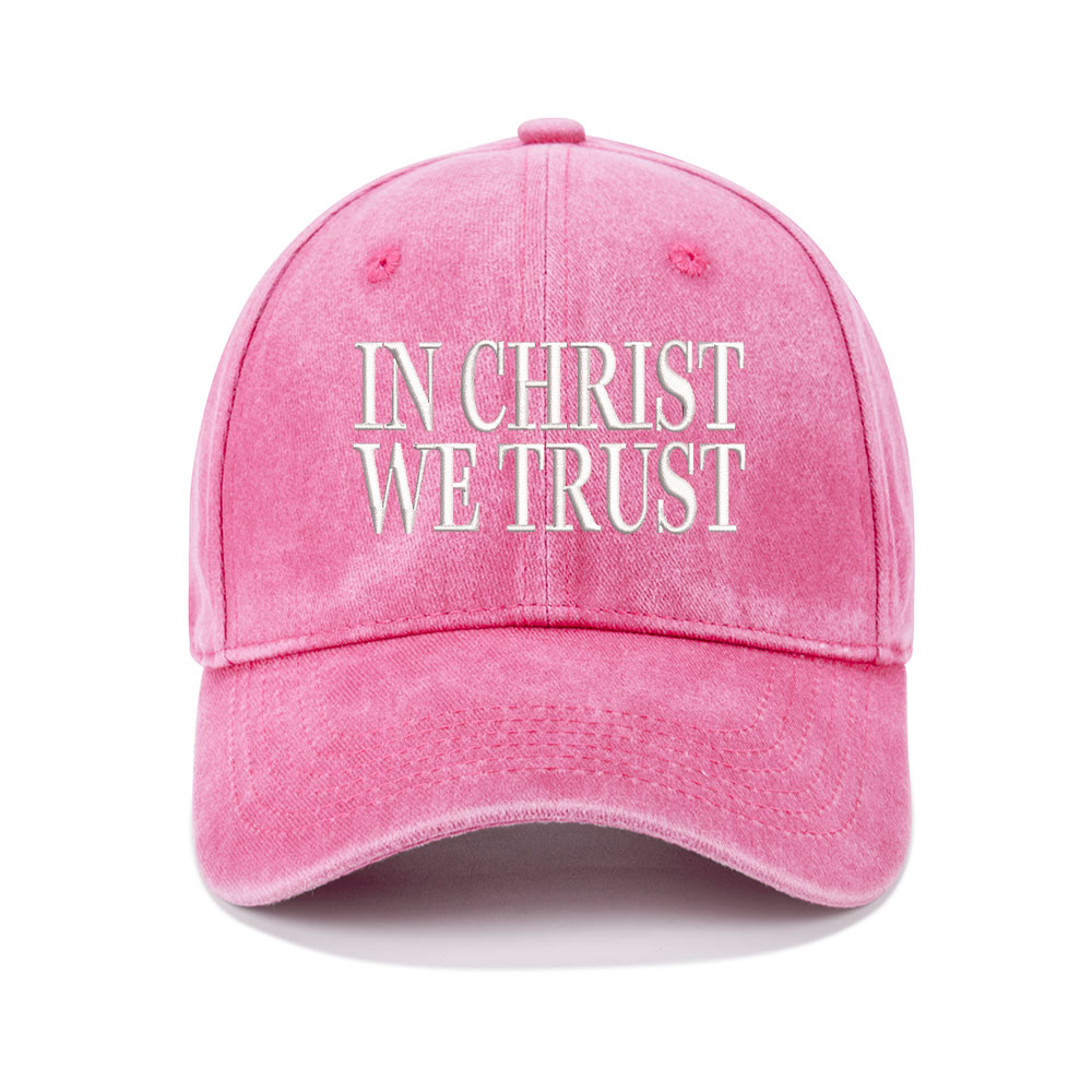 In Christ We Trust Christian Washed Hat-Teevibe