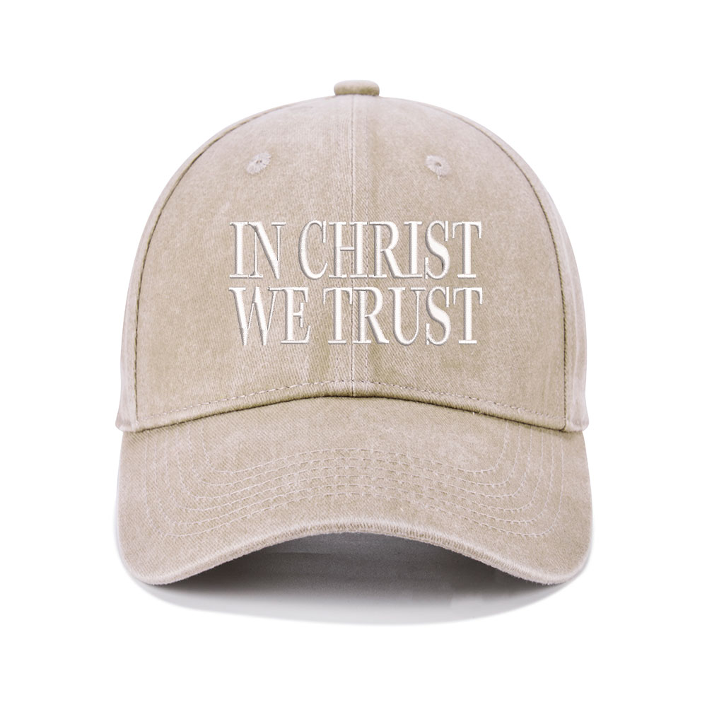In Christ We Trust Christian Washed Hat-Teevibe