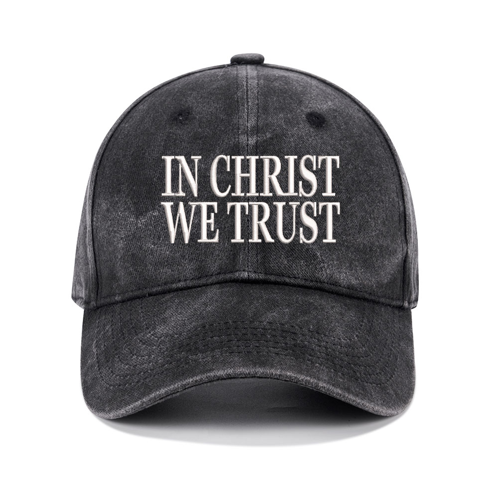 In Christ We Trust Christian Washed Hat-Teevibe