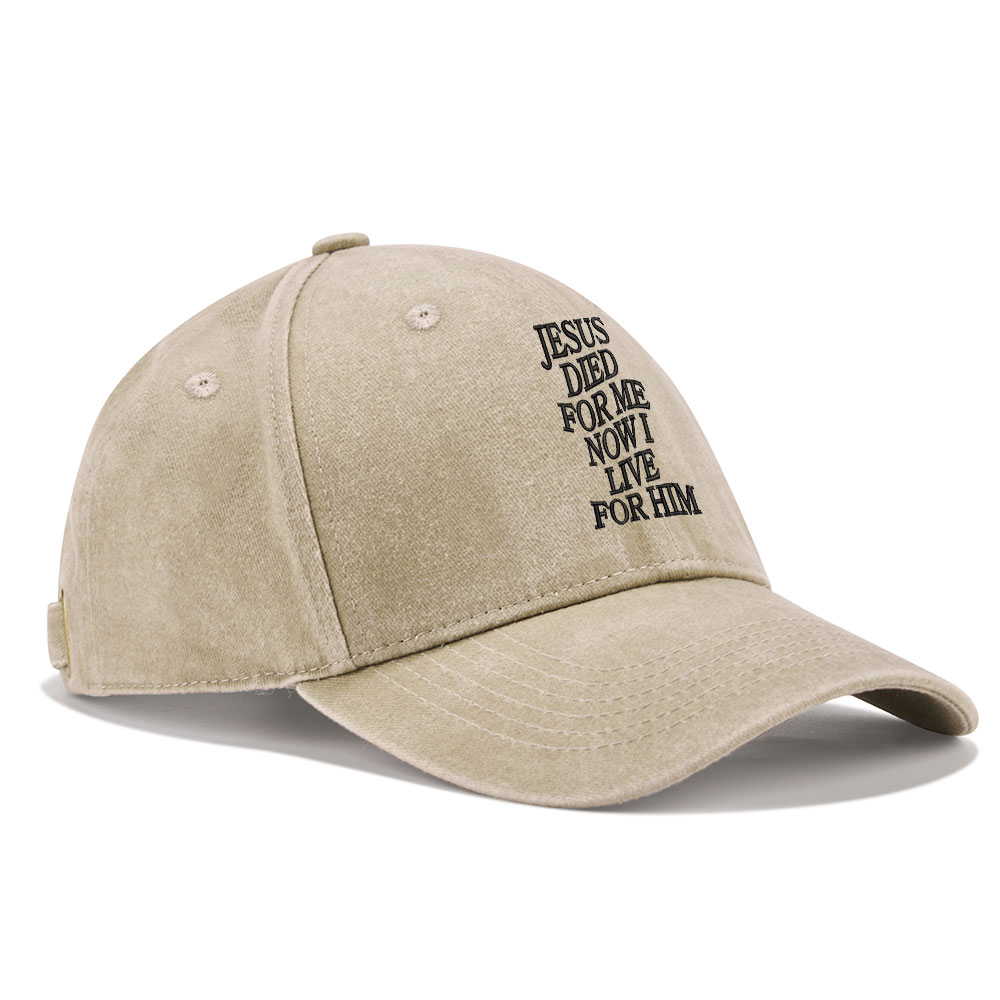 Jesus Died For Me Christian Washed Hat-Teevibe