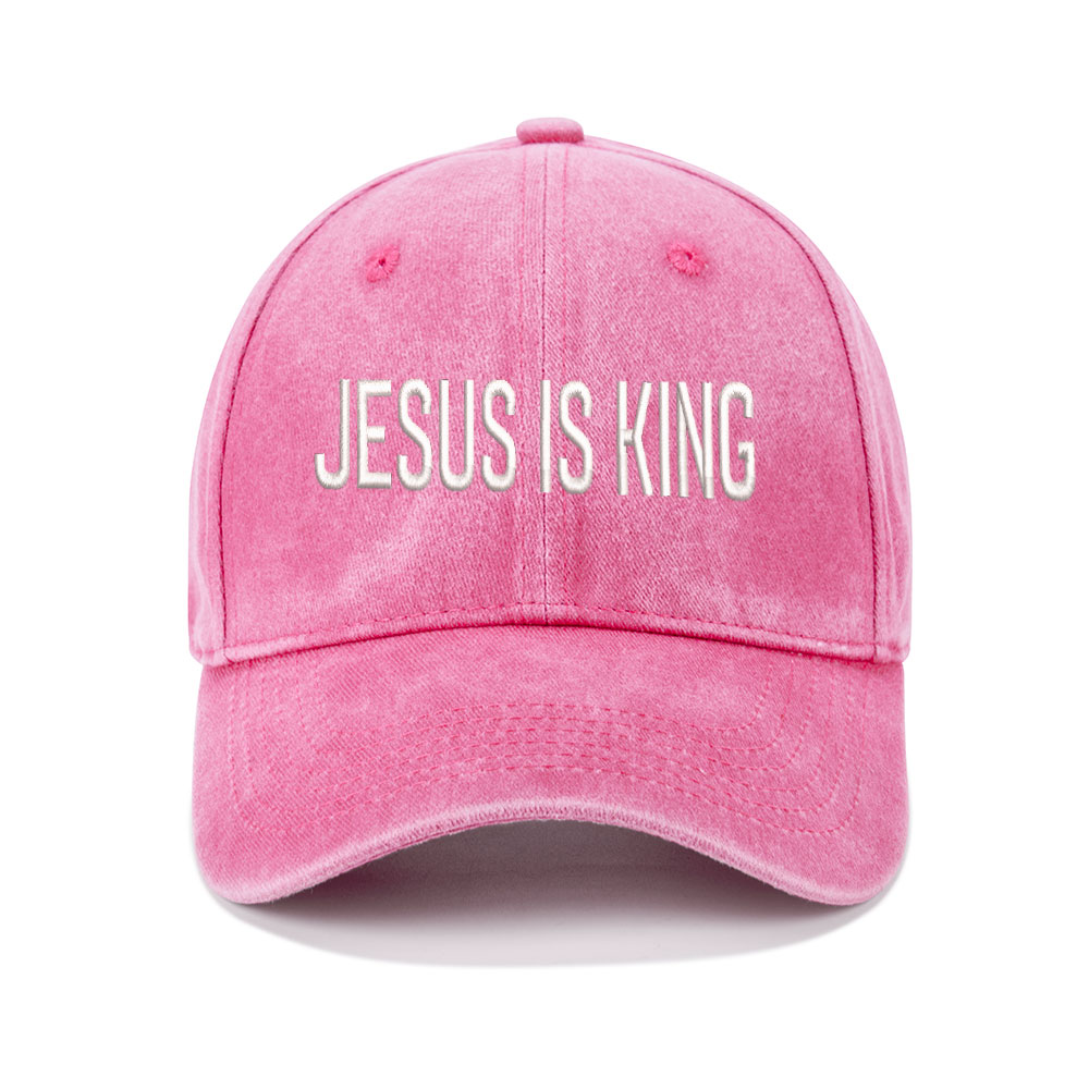 Jesus Is King Christian Couple Washed Hat-Teevibe