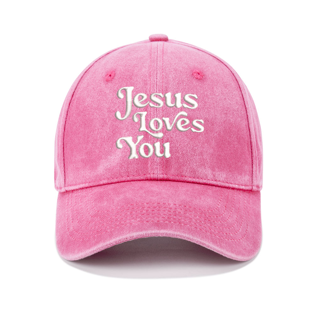 Jesus Loves You Christian Washed Hat-Teevibe