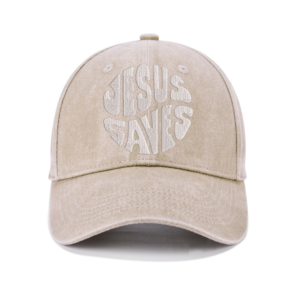 Jesus Saves Christian Washed Hat-Teevibe