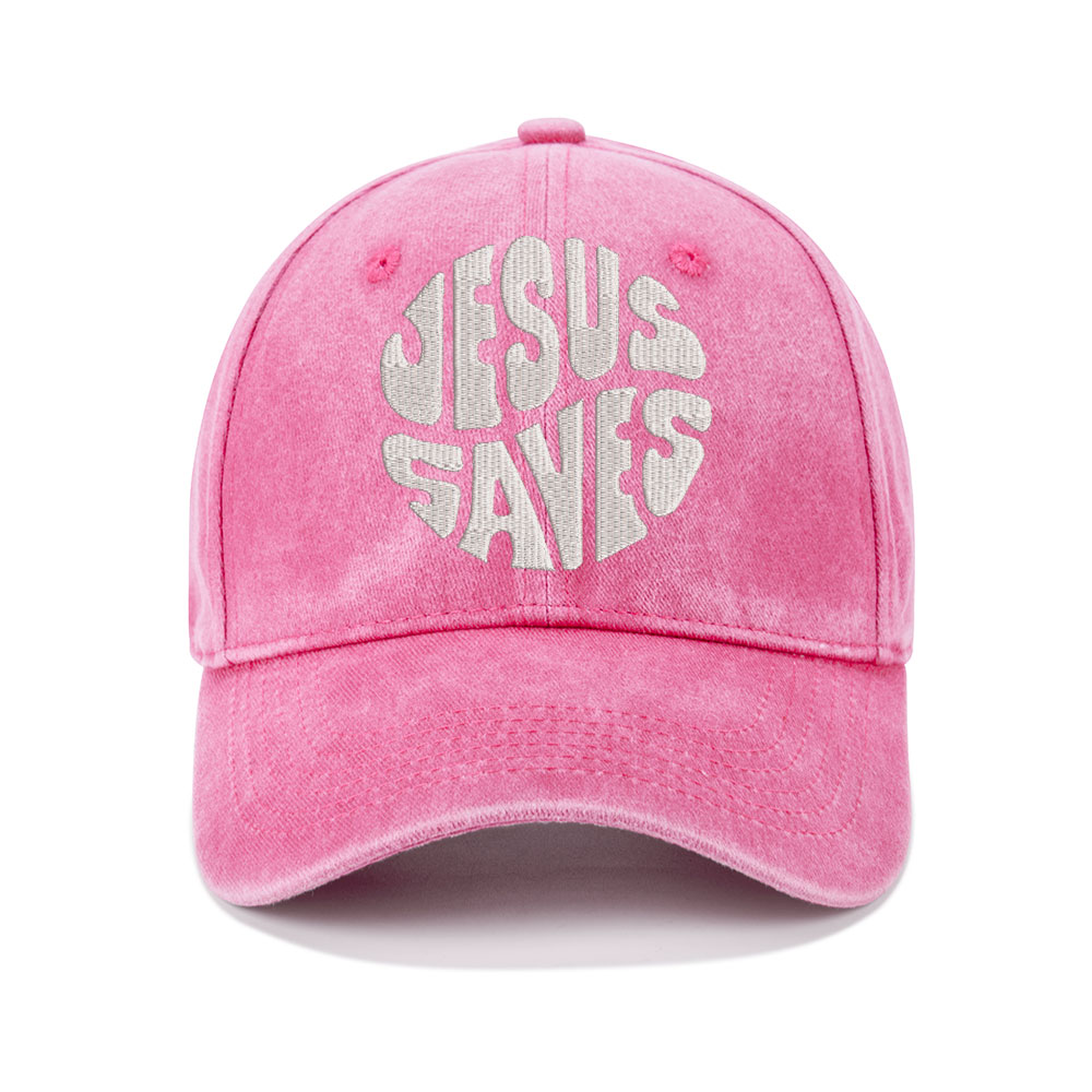 Jesus Saves Christian Washed Hat-Teevibe
