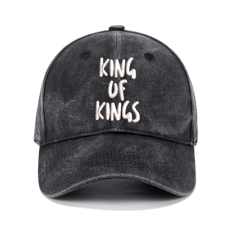 King Of Kings Christian Washed Hat-Teevibe
