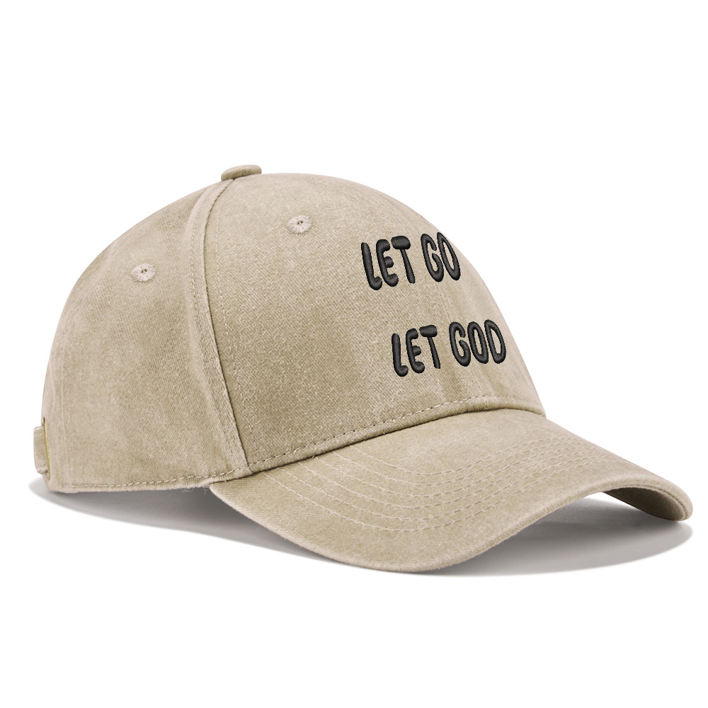 Let Go Let God Christian Washed Hat-Teevibe