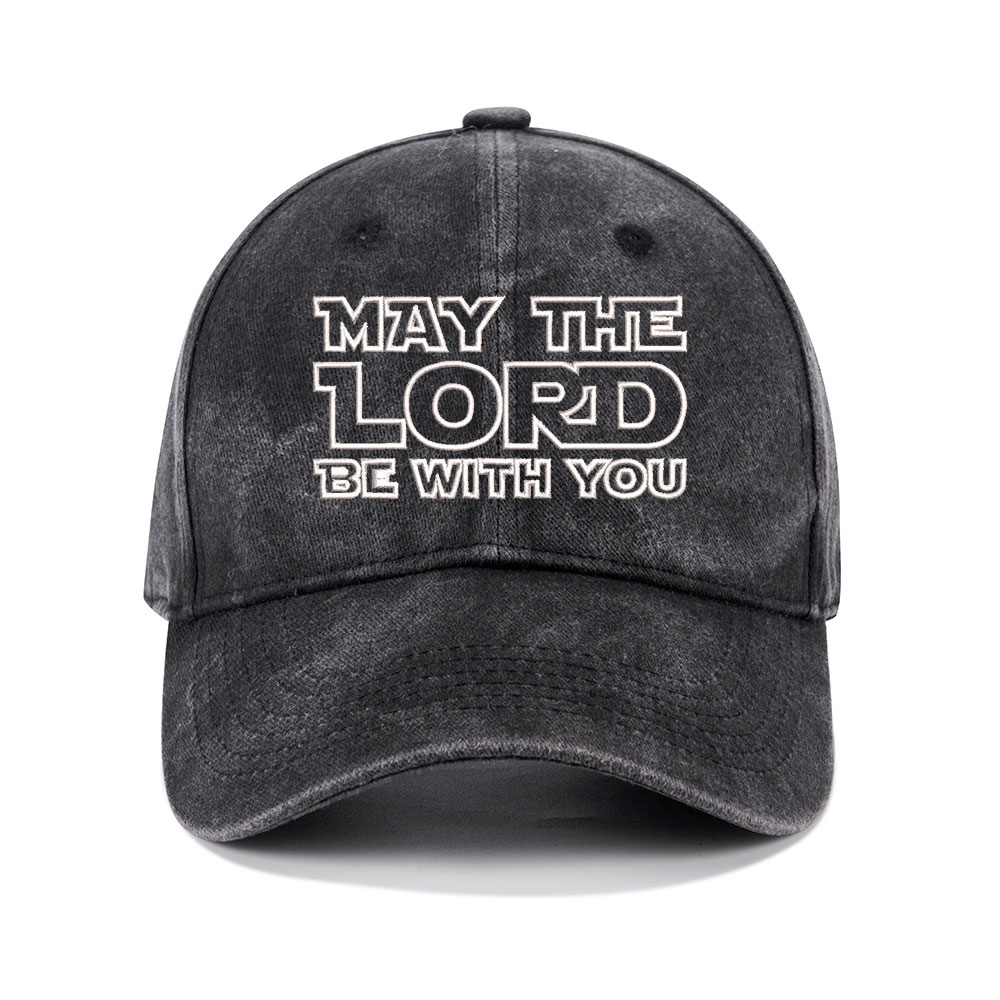 May The Lord Be With You Christian Washed Hat-Teevibe