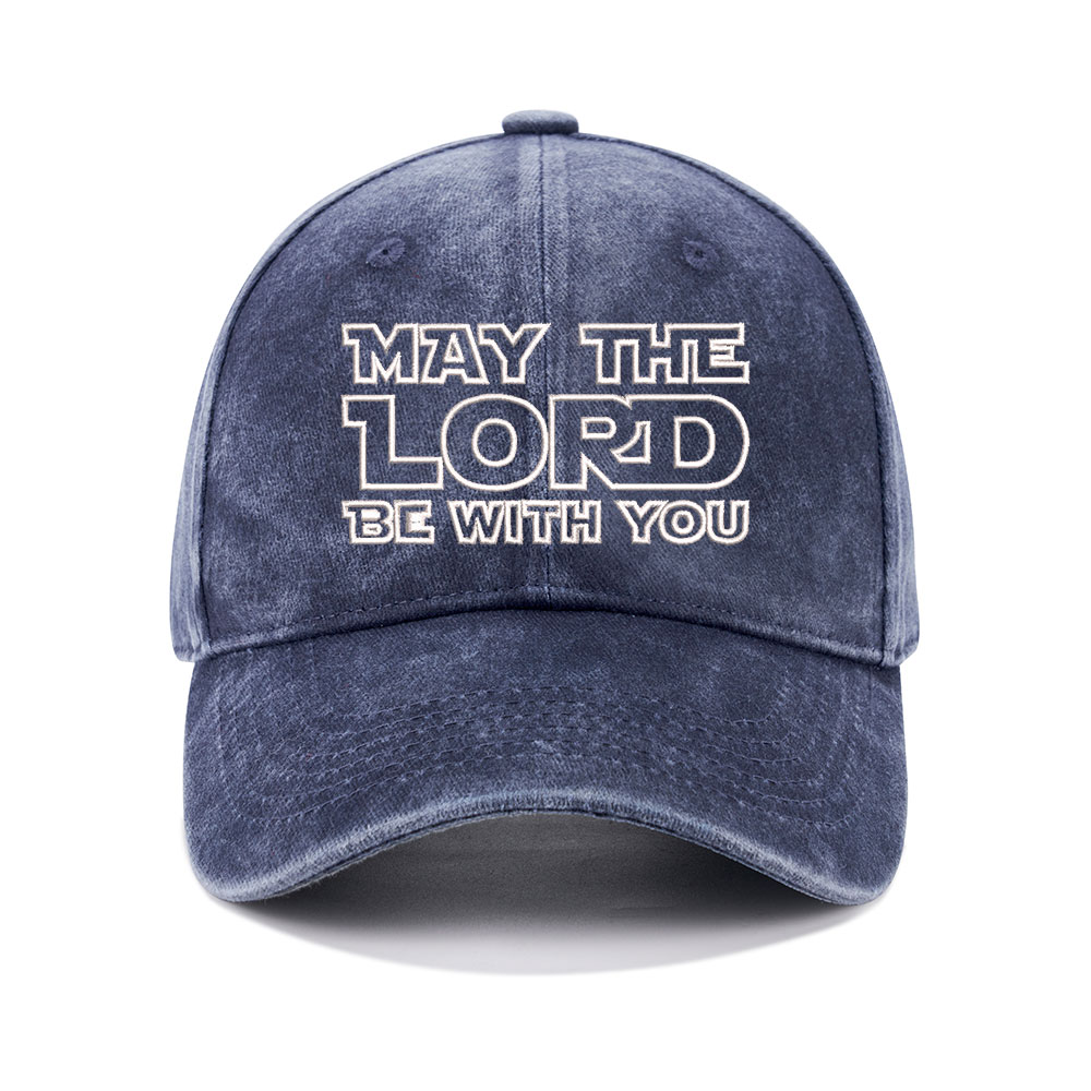 May The Lord Be With You Christian Washed Hat-Teevibe