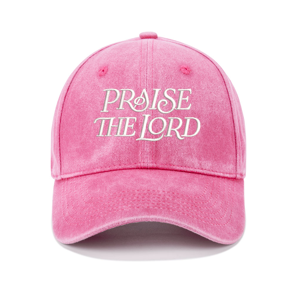 Praise The Lord Christian Couple Washed Hat-Teevibe