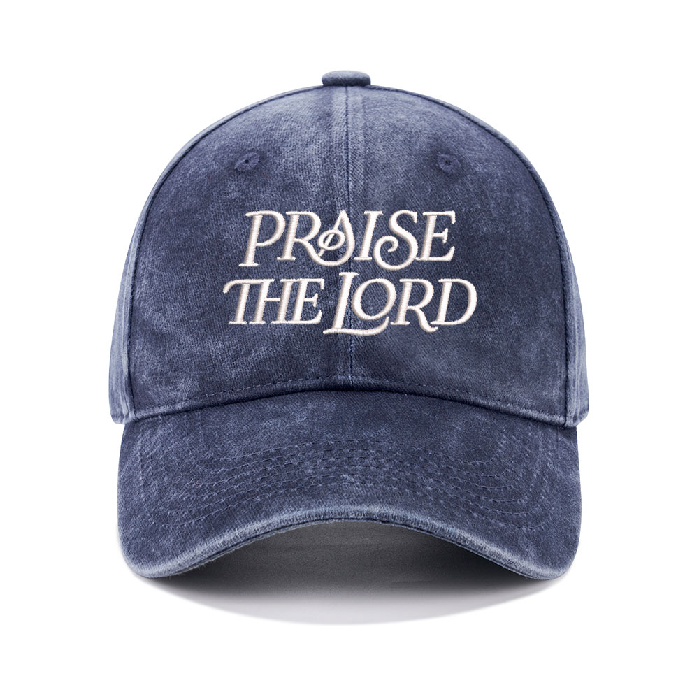 Praise The Lord Christian Couple Washed Hat-Teevibe