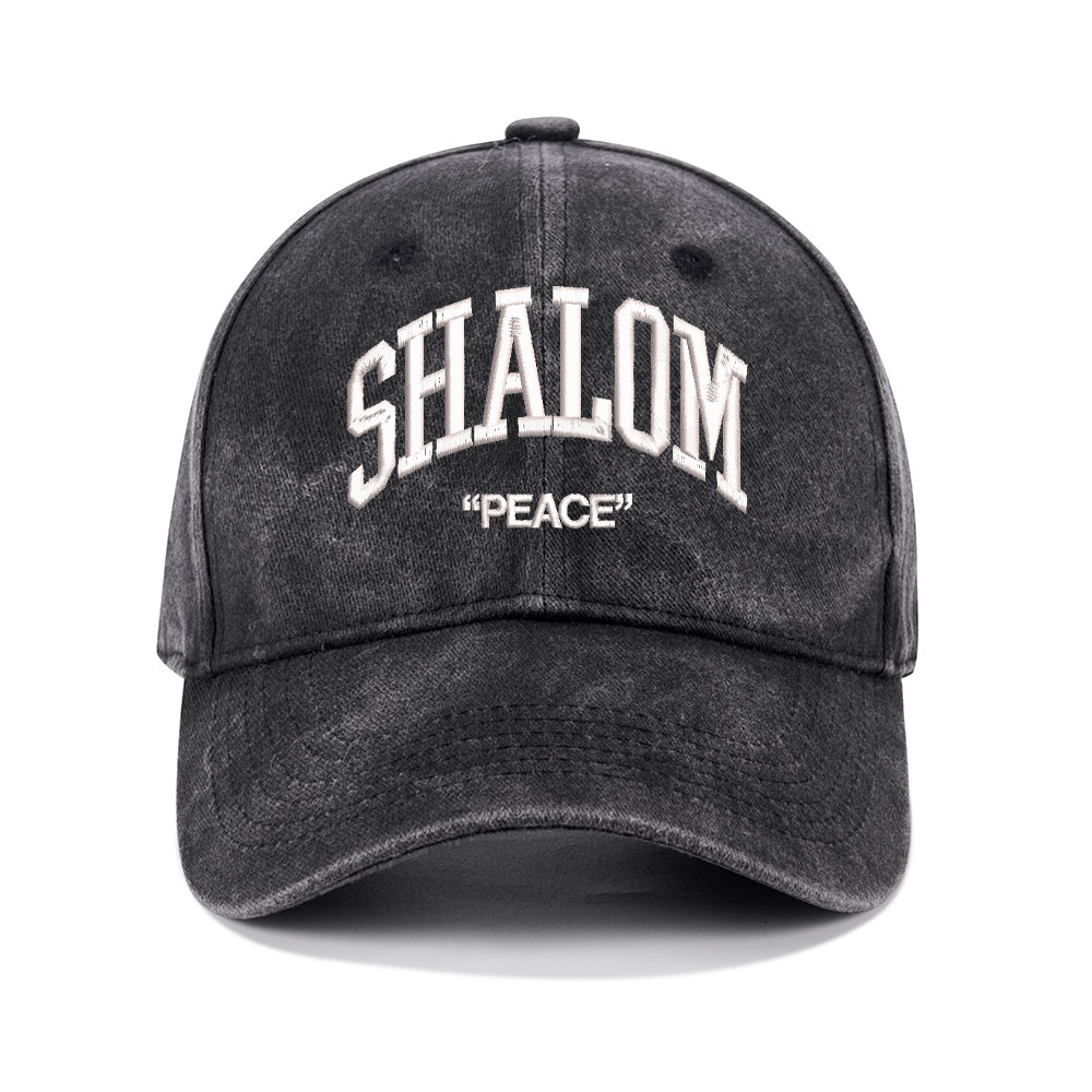 SHALOM Christian Washed Hat-Teevibe
