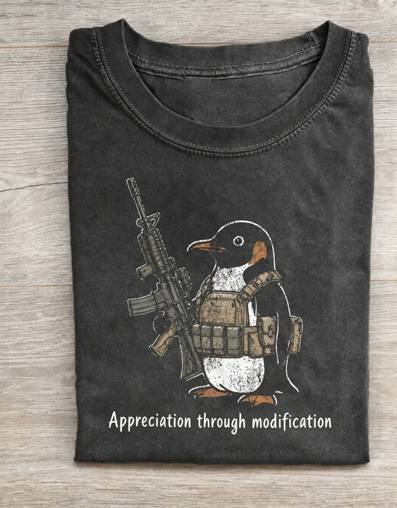 "Appreciation through modification" Tactical Penguin Modification Tee-Teevibe