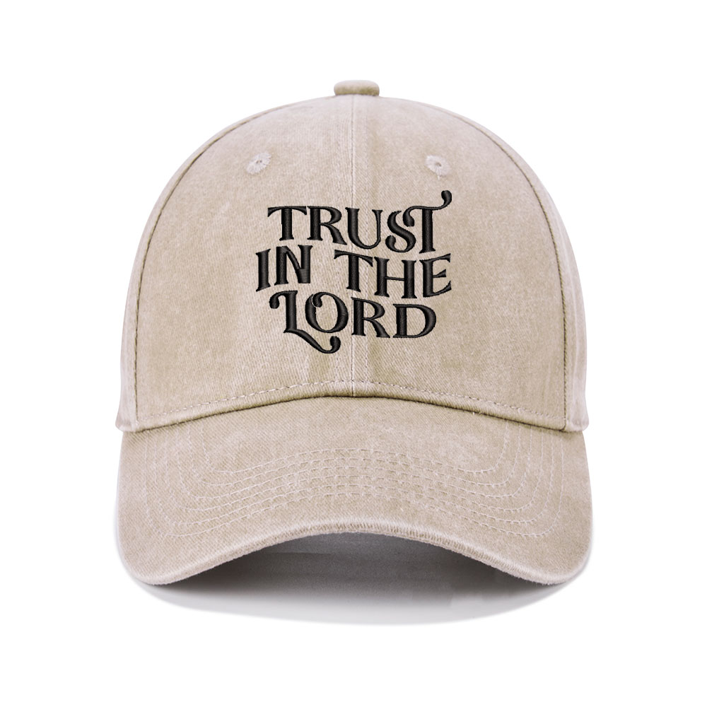 Trust In The Lord Christian Washed Hat-Teevibe