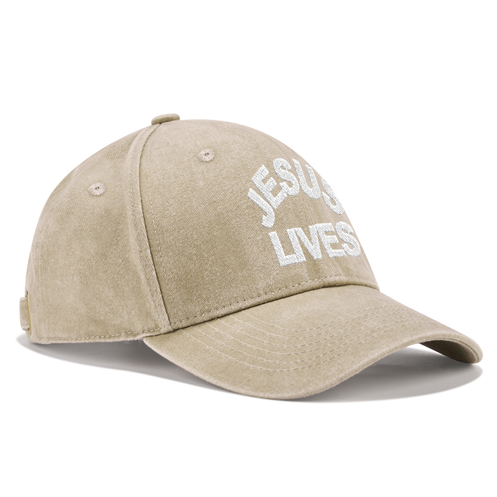 Jesus Lives Christian Washed Hat-Teevibe