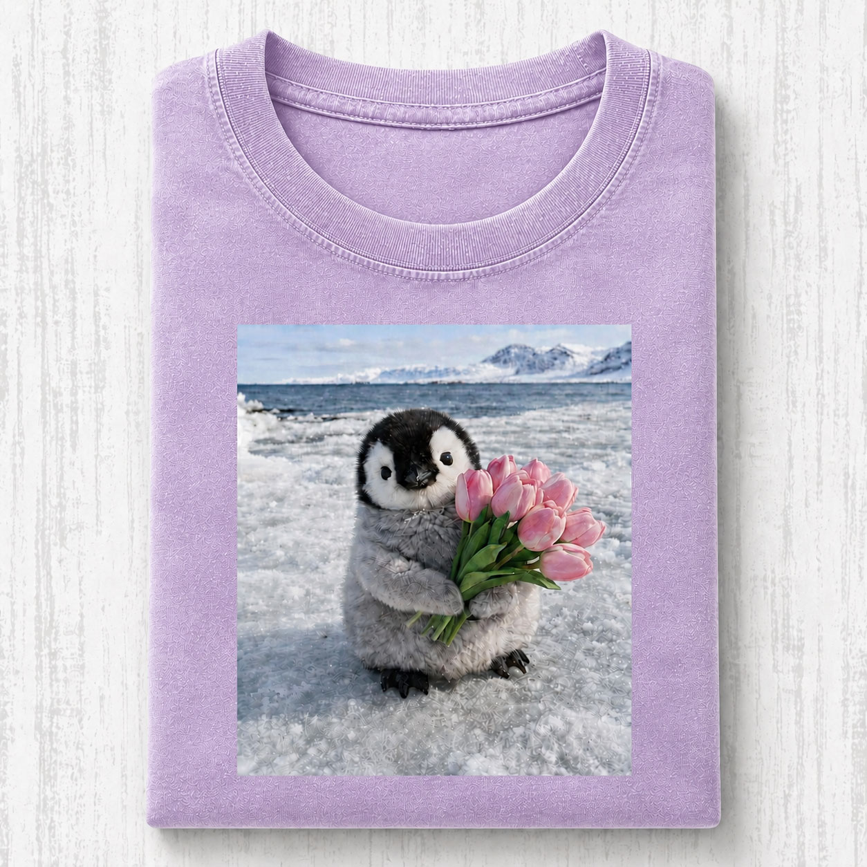 Tulip Bouquet Penguin Vintage Comfort Tee-Teevibe