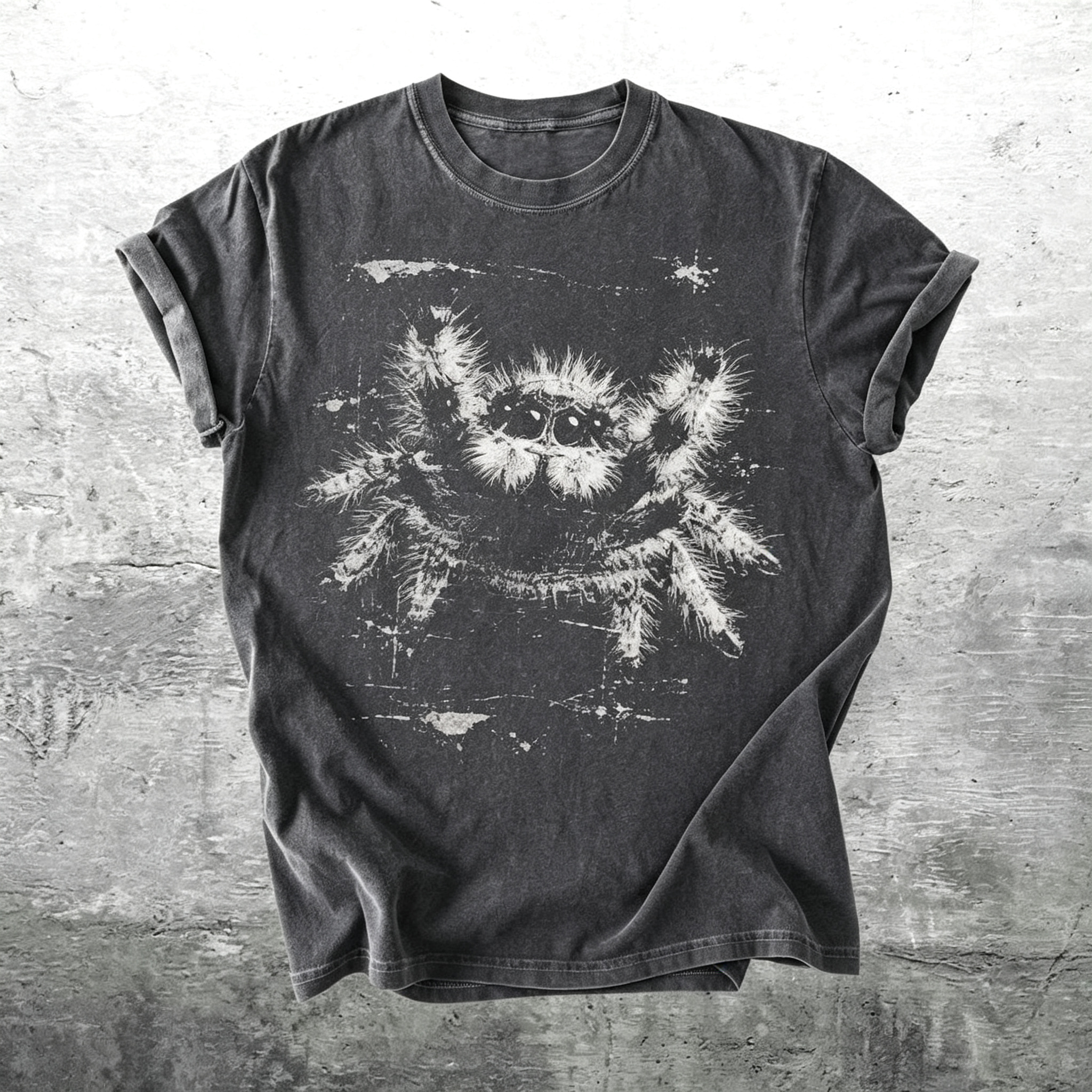 Vintage Grunge Jumping Spider T‑Shirt