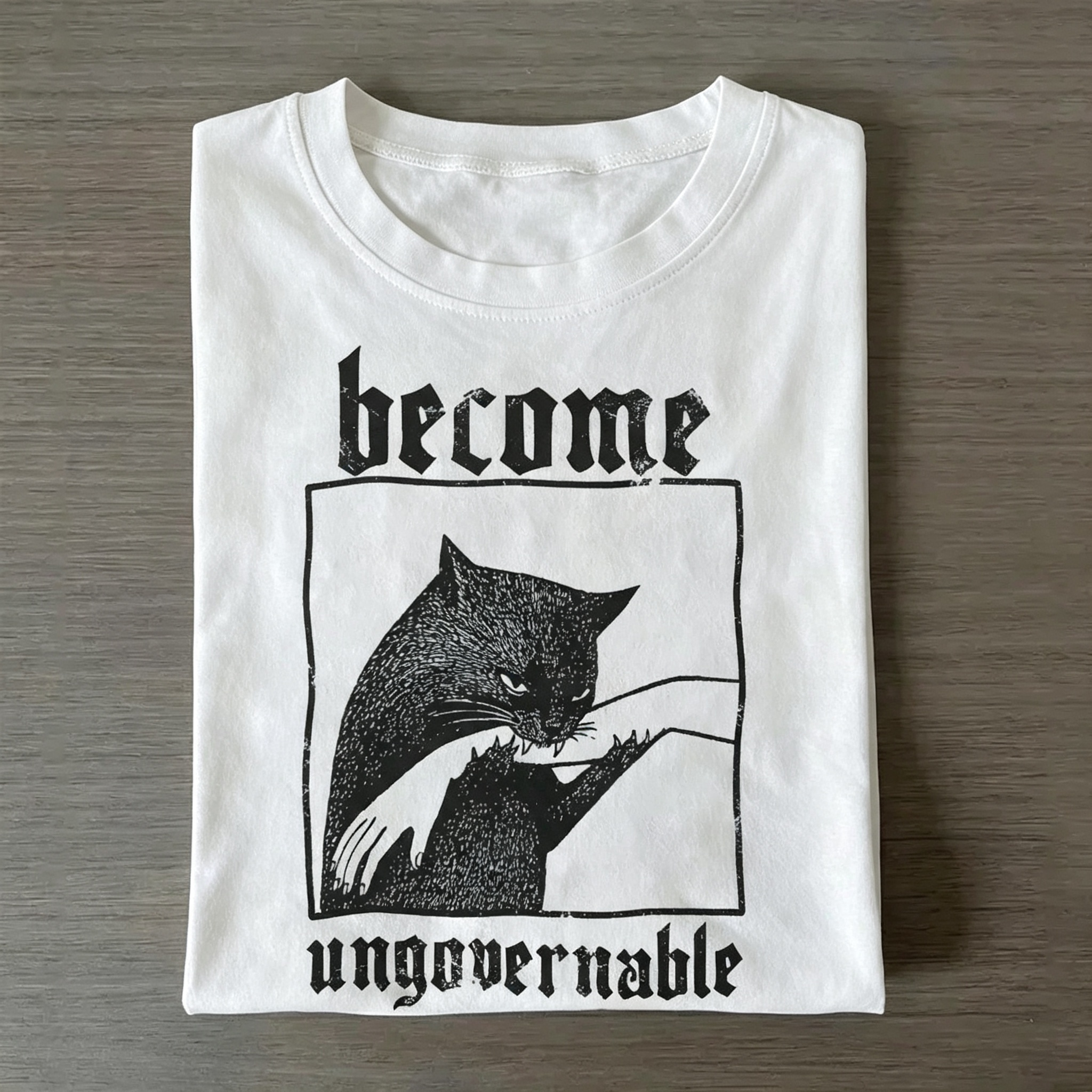 Become Ungovernable Funny Graphic Cat T-shirt