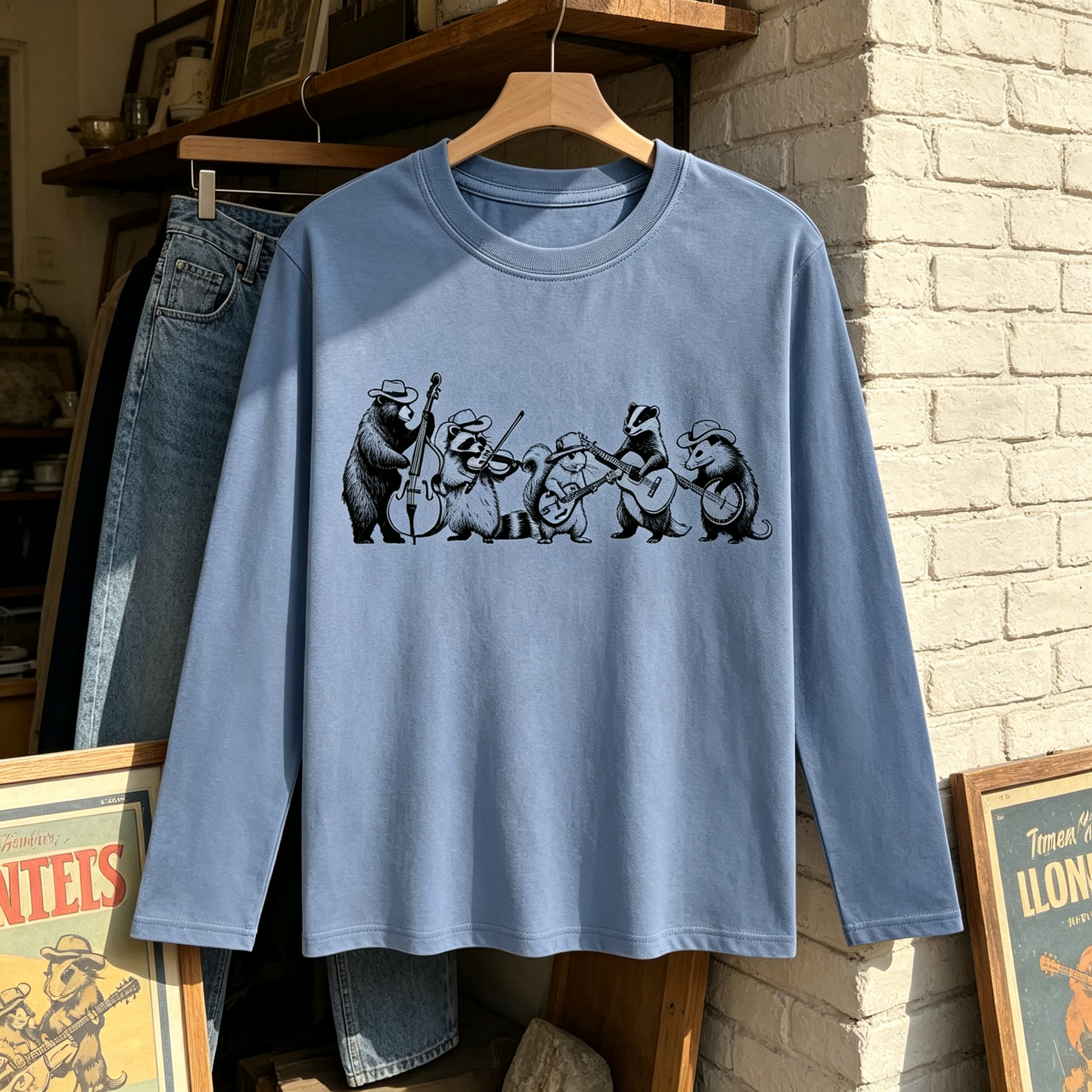 Animal Bluegrass Band Long Sleeve T‑Shirt