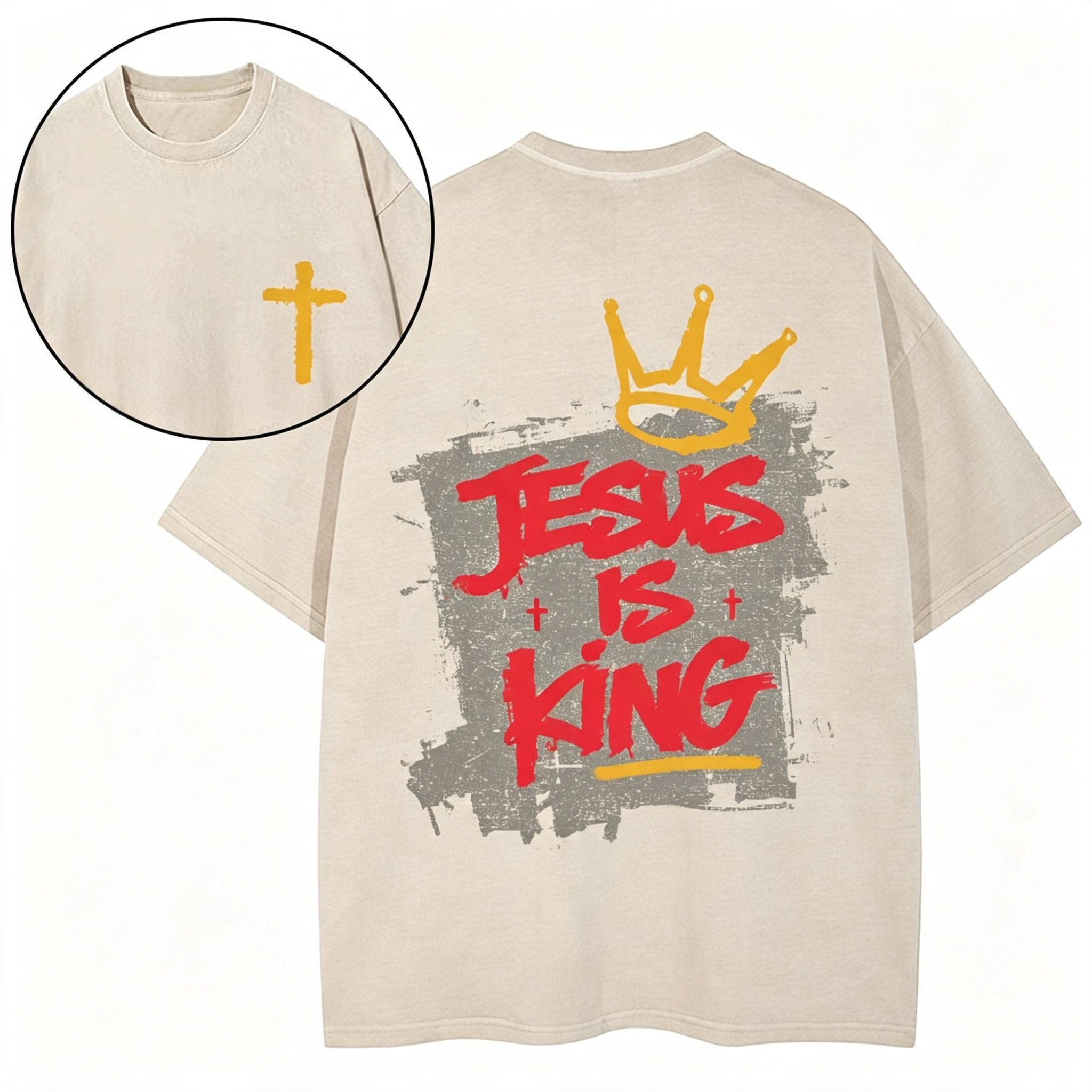 Jesus Is King Christian Washed T-Shirt